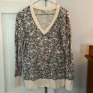 Floral design, soft spring sweater.